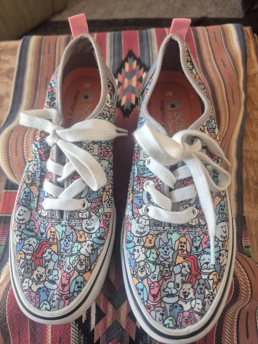 BOBS from Skechers Multicolor Dog-Print Lace-Up Sneakers